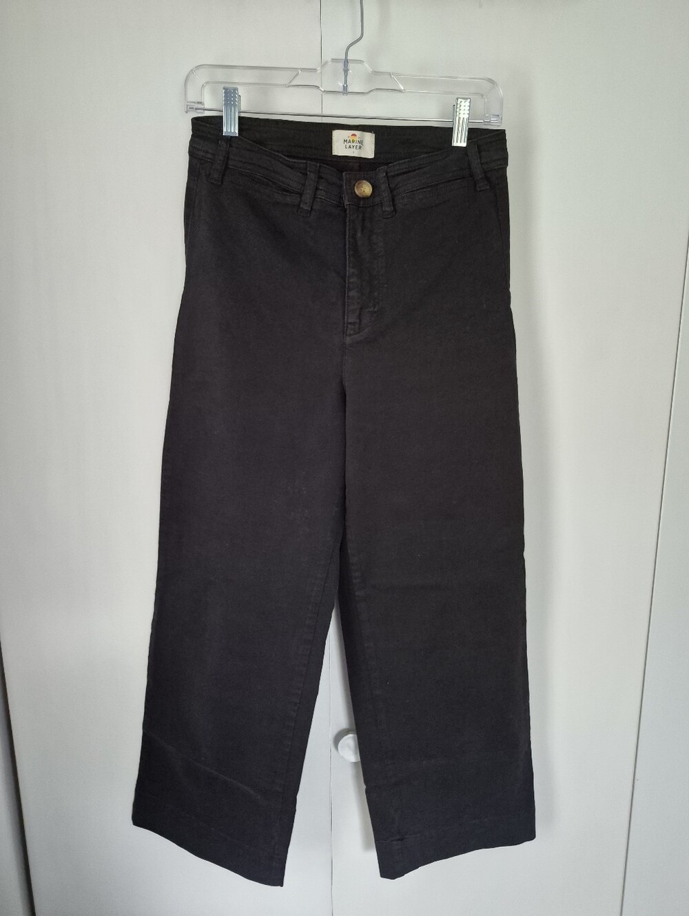 Marine Layer Black Cropped Twill Pants